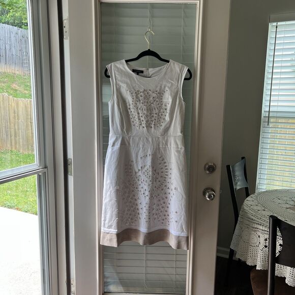 Lafayette 148 New York Dress 10 Embroidered Silk Blend - Picture 1 of 5